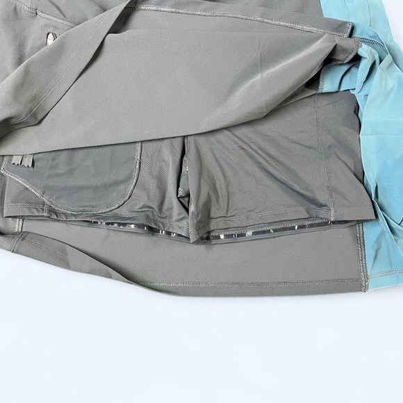 Athleta Fairway Pleated Skort Grey Blue XL Tennis Golf Skirt Athleisure - Picture 7 of 8
